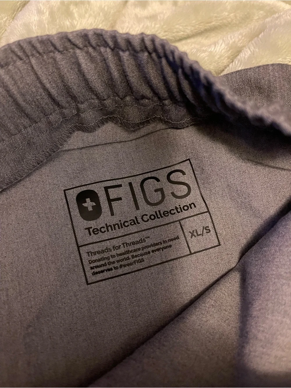 Figs Men's Gray Jogger Pants with Green Drawstring